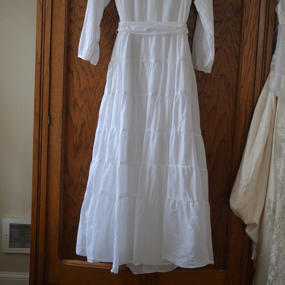 J. Crew SMALL White 100% Cotton Tiered Maxi Long Dress SMALL - Picture 5 of 11